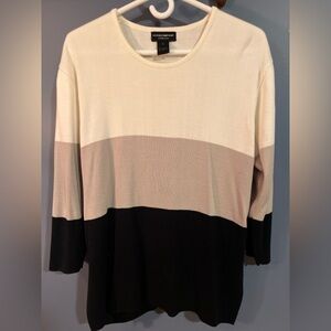 Dkr striped knit sweater top 1XL